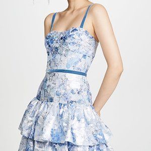 Marchesa Notte Women's Sleeveless Metallic Dress,